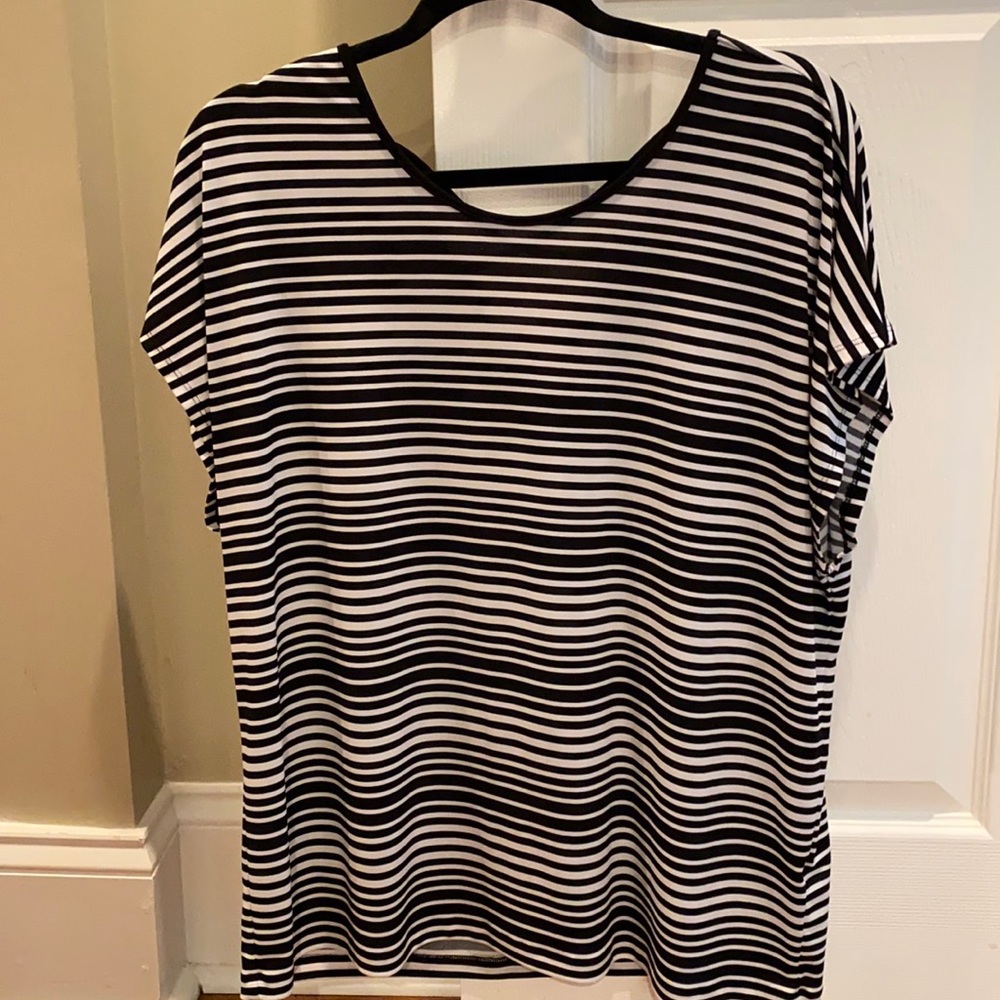 Christopher & Banks size X black and white striped blouse